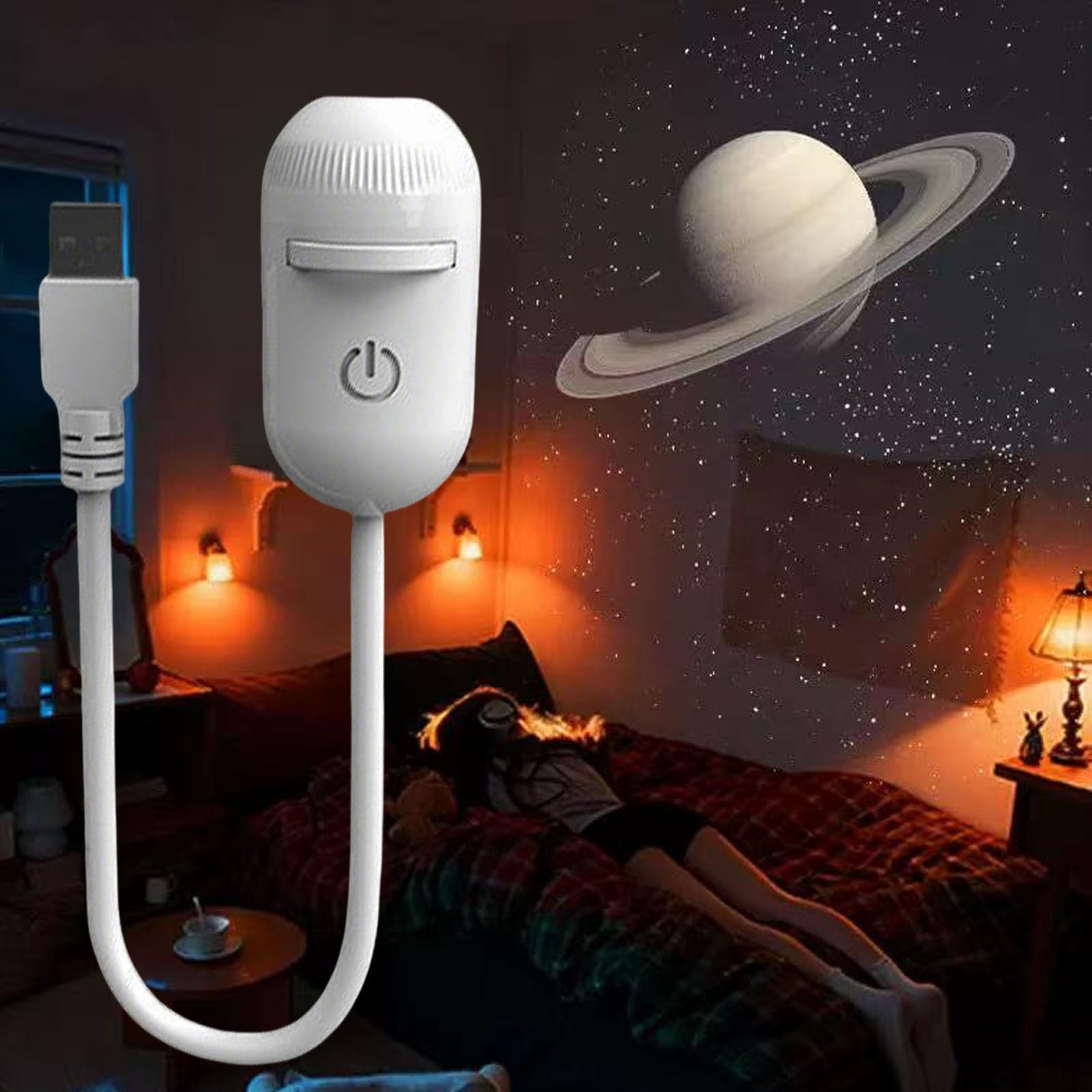 2-in-1 Galaxy Projection Night Light with Manual Focus