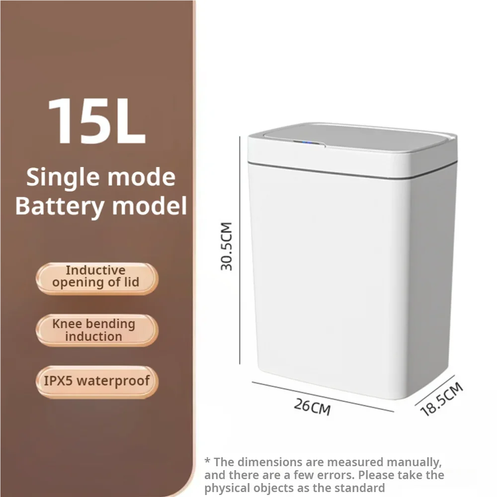 15L Smart Touchless Bathroom Trash Can