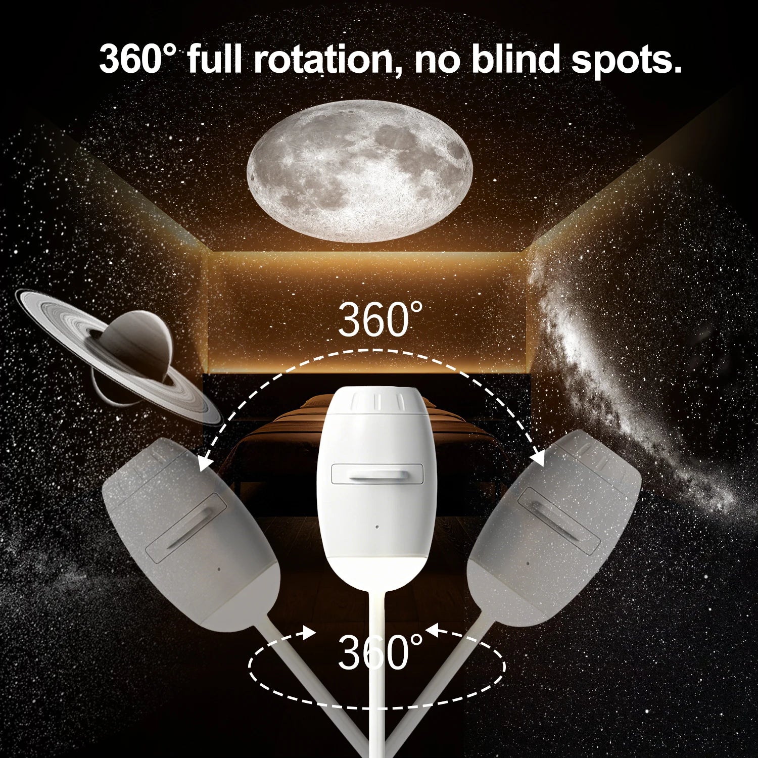 2-in-1 Galaxy Projection Night Light with Manual Focus