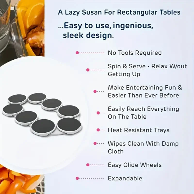 Expandable 360° Rotating Lazy Susan Tray