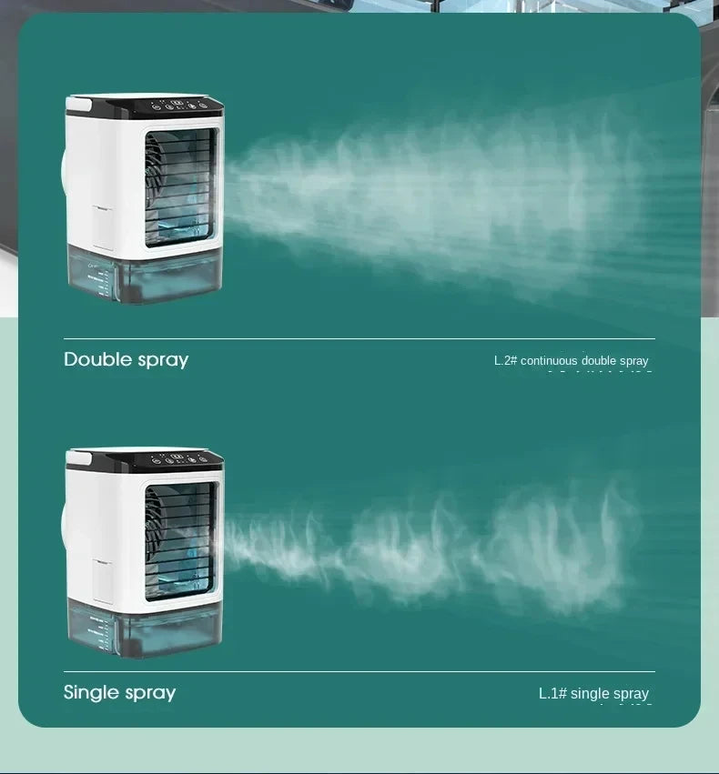 Portable USB Air Cooler Fan with Dual Mist Spray