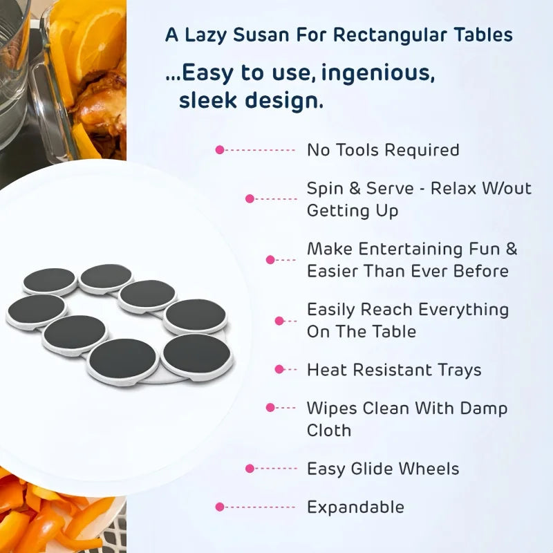 Expandable 360° Rotating Lazy Susan Tray