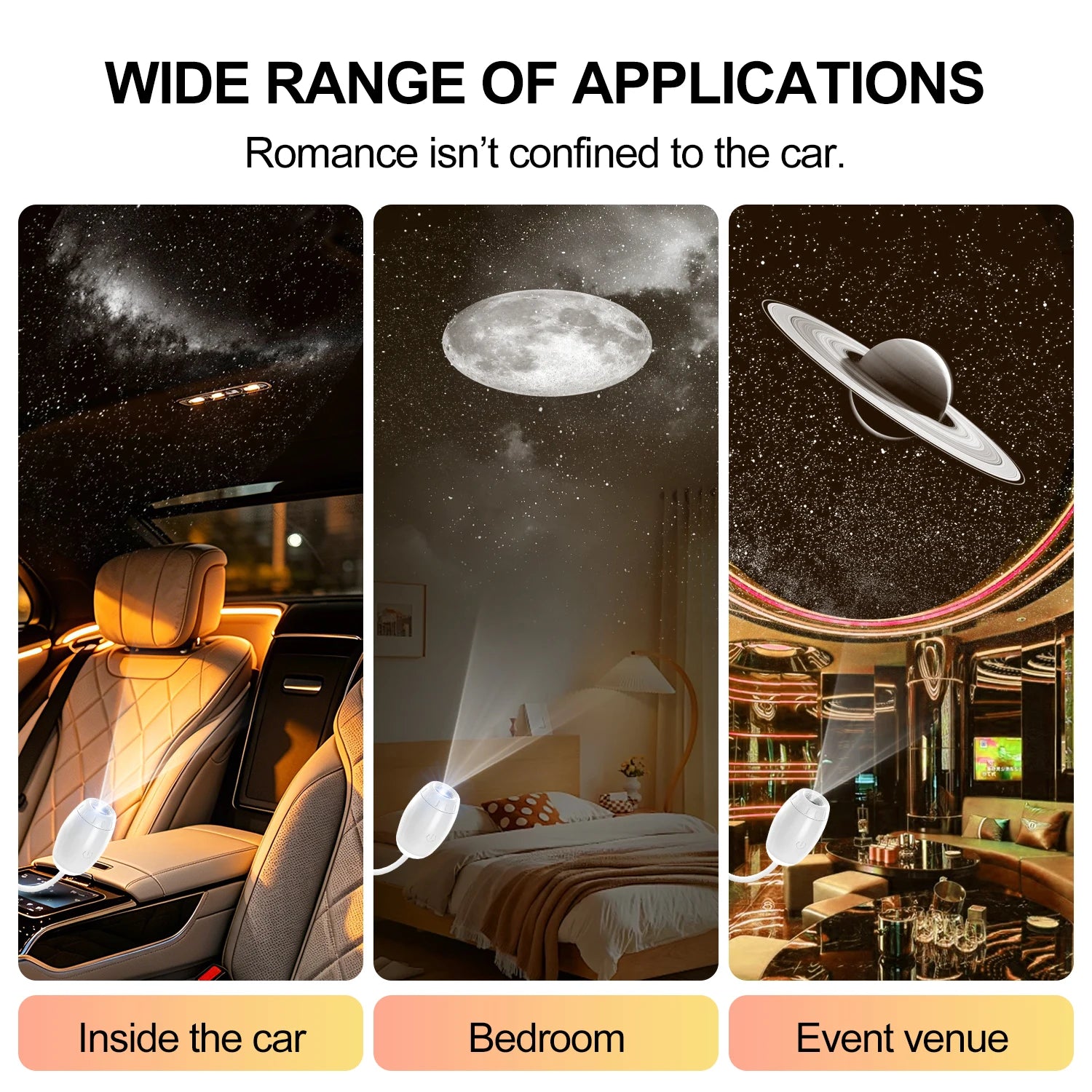 2-in-1 Galaxy Projection Night Light with Manual Focus