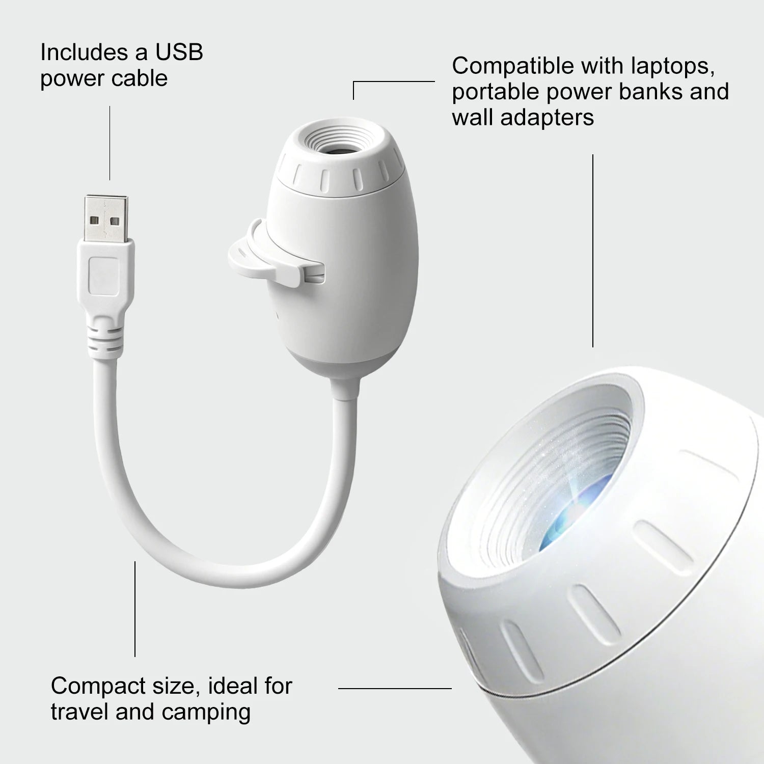 2-in-1 Galaxy Projection Night Light with Manual Focus