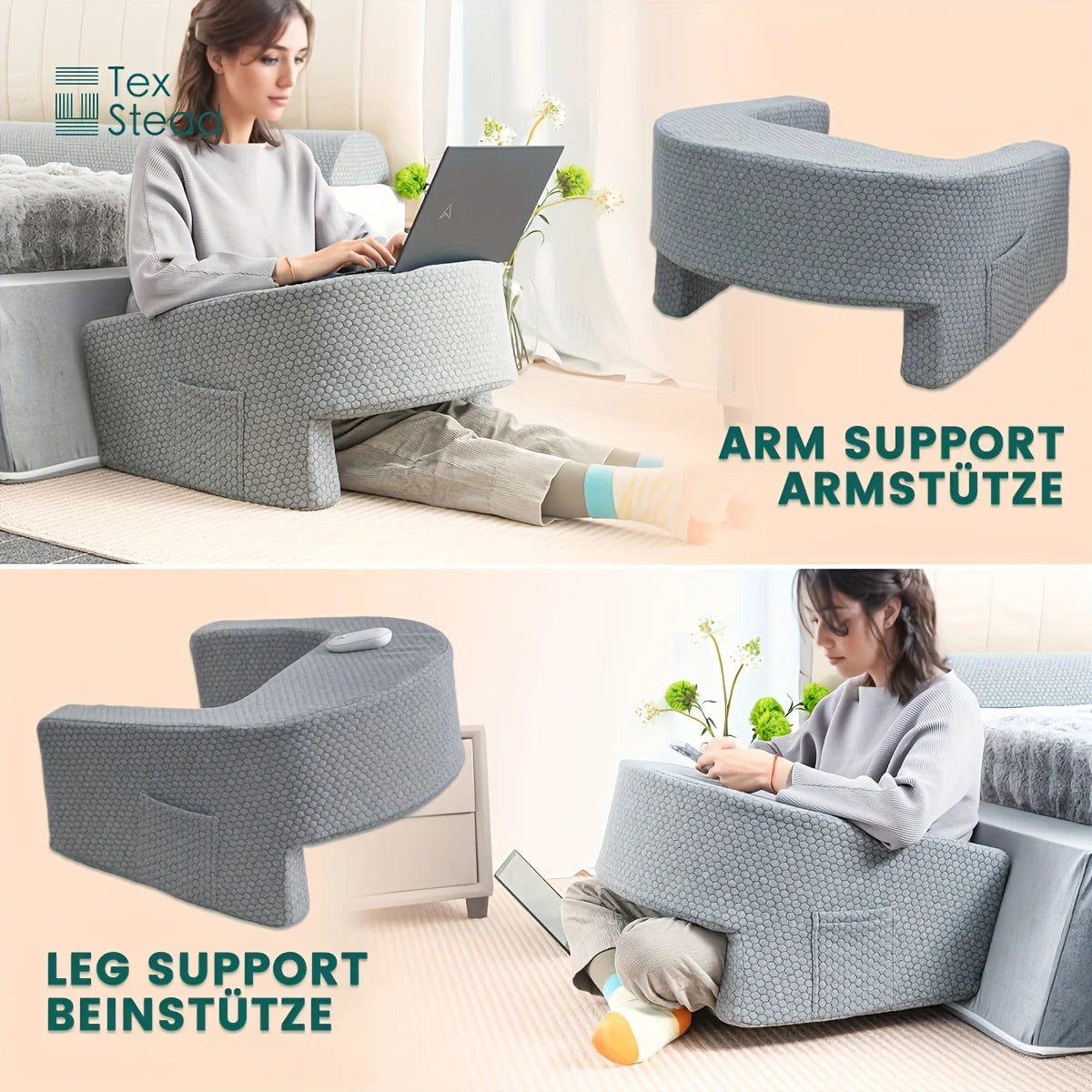 Memory Foam Reading Pillow with Arm Support