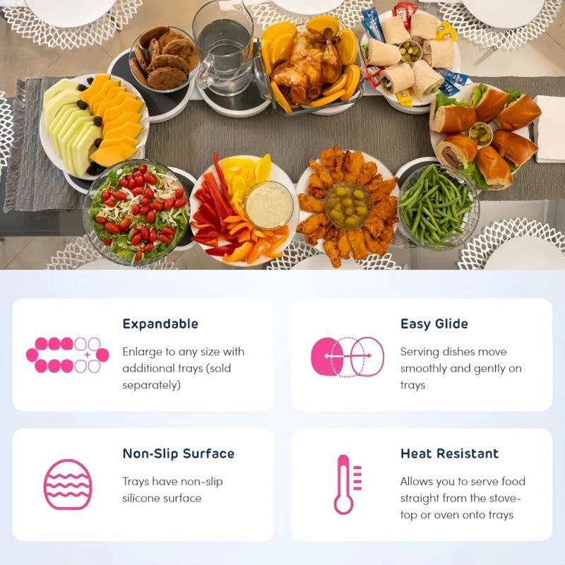 Expandable 360° Rotating Lazy Susan Tray