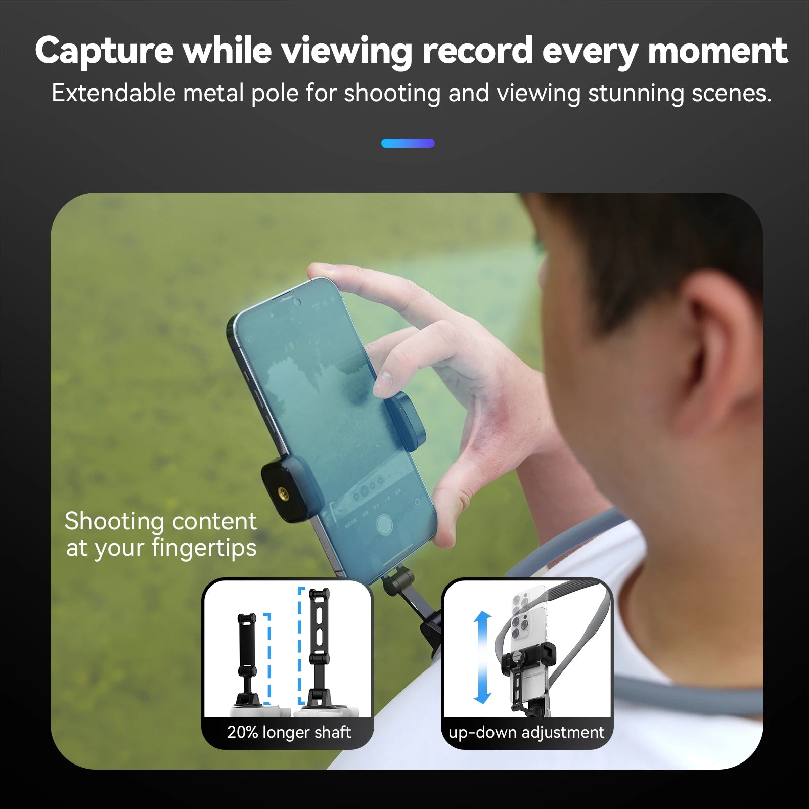 Hands-Free Neck Phone Holder with 360° Rotation