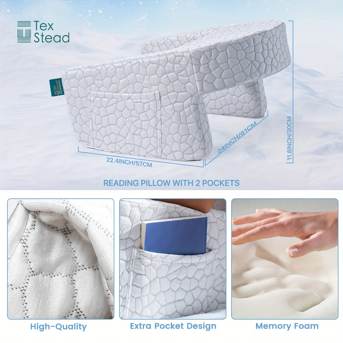 Memory Foam Reading Pillow with Arm Support