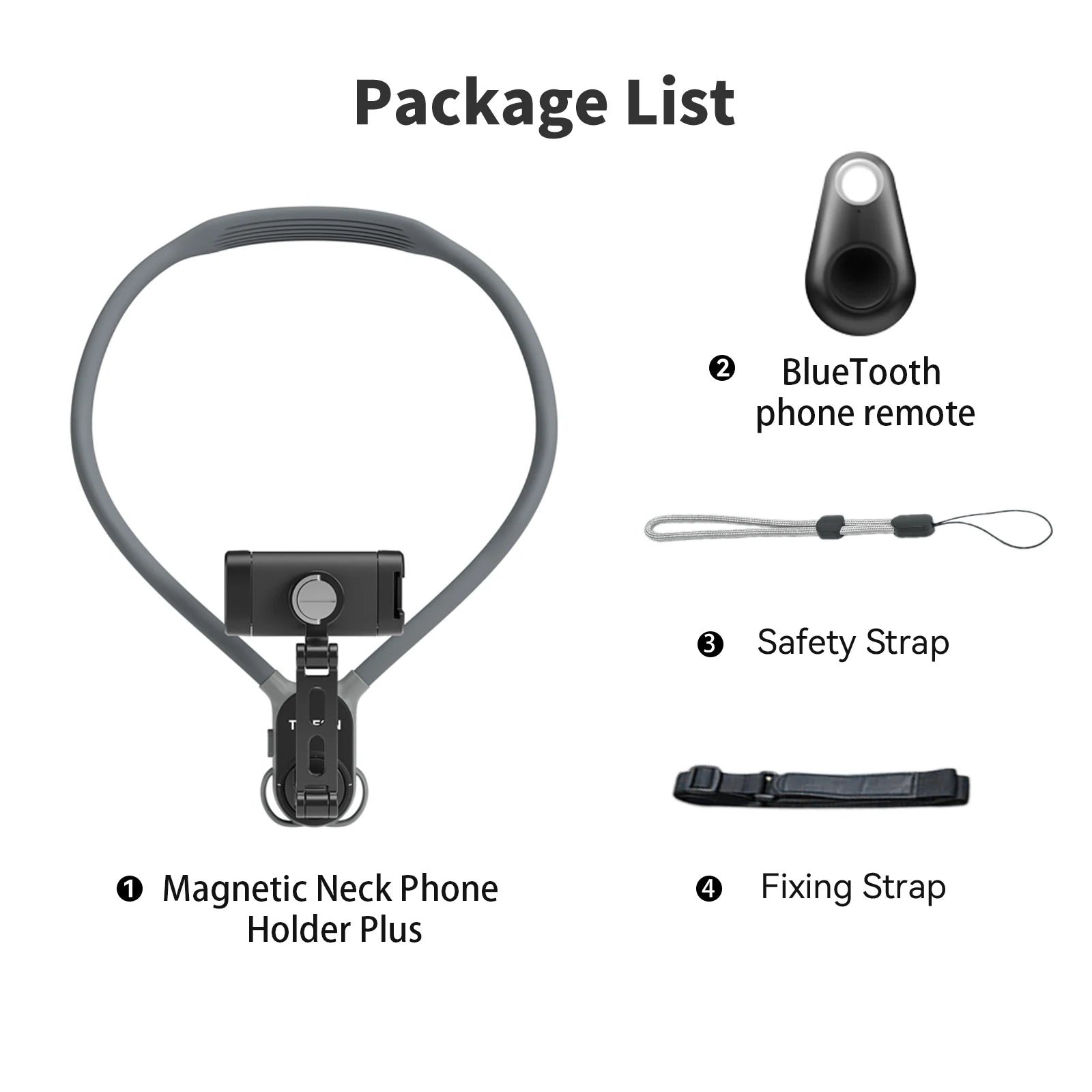 Hands-Free Neck Phone Holder with 360° Rotation