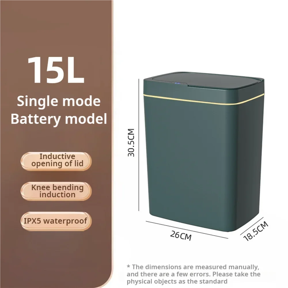 15L Smart Touchless Bathroom Trash Can
