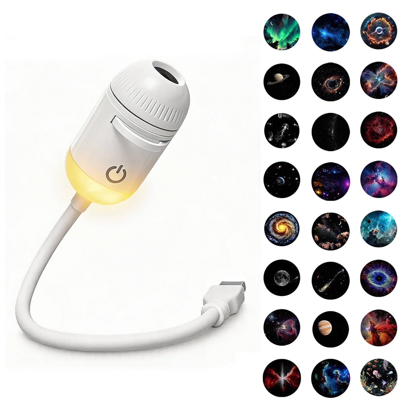2-in-1 Galaxy Projection Night Light with Manual Focus