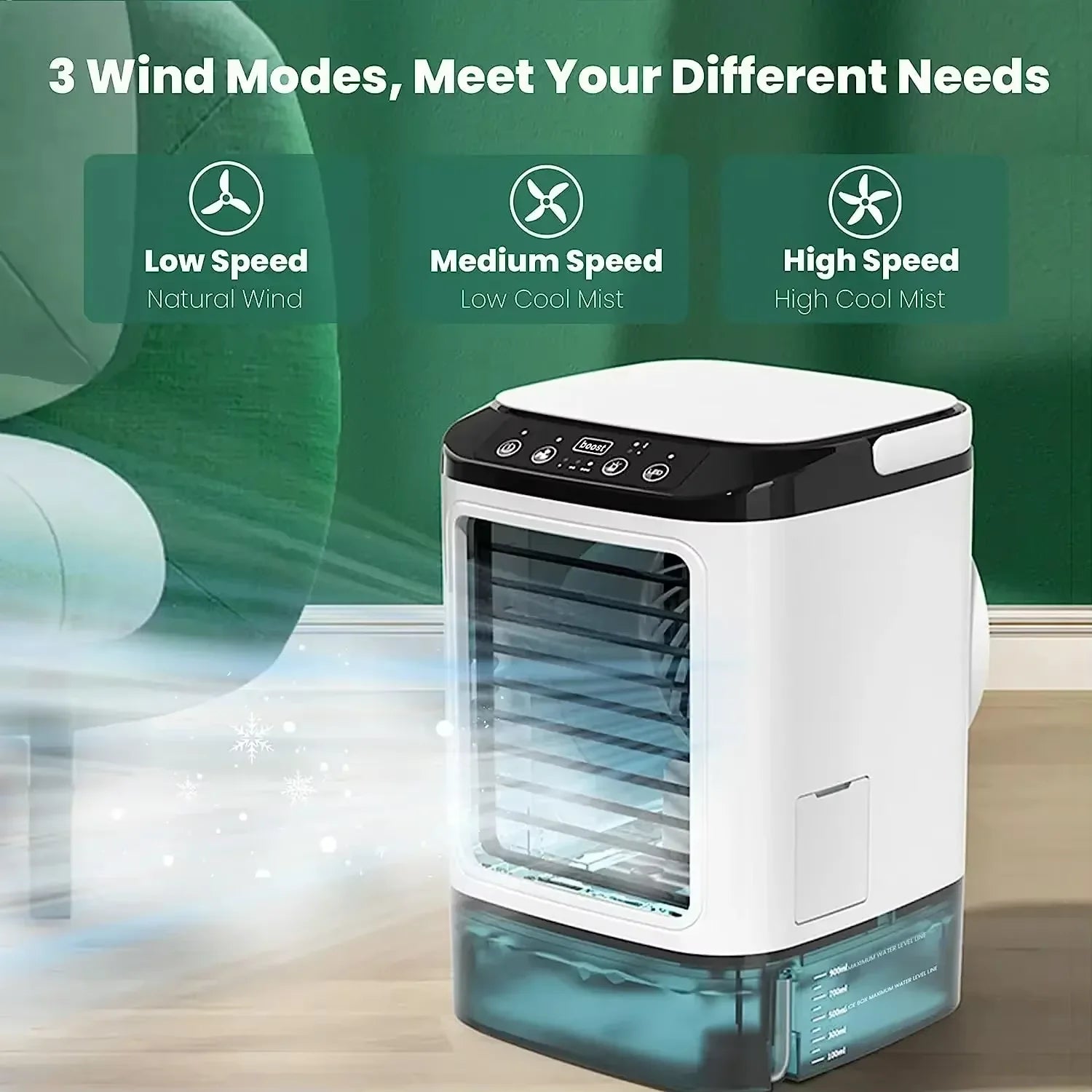 Portable USB Air Cooler Fan with Dual Mist Spray