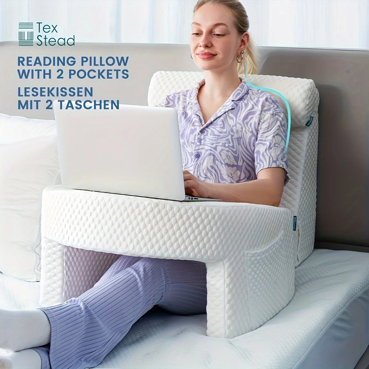 Memory Foam Reading Pillow with Arm Support