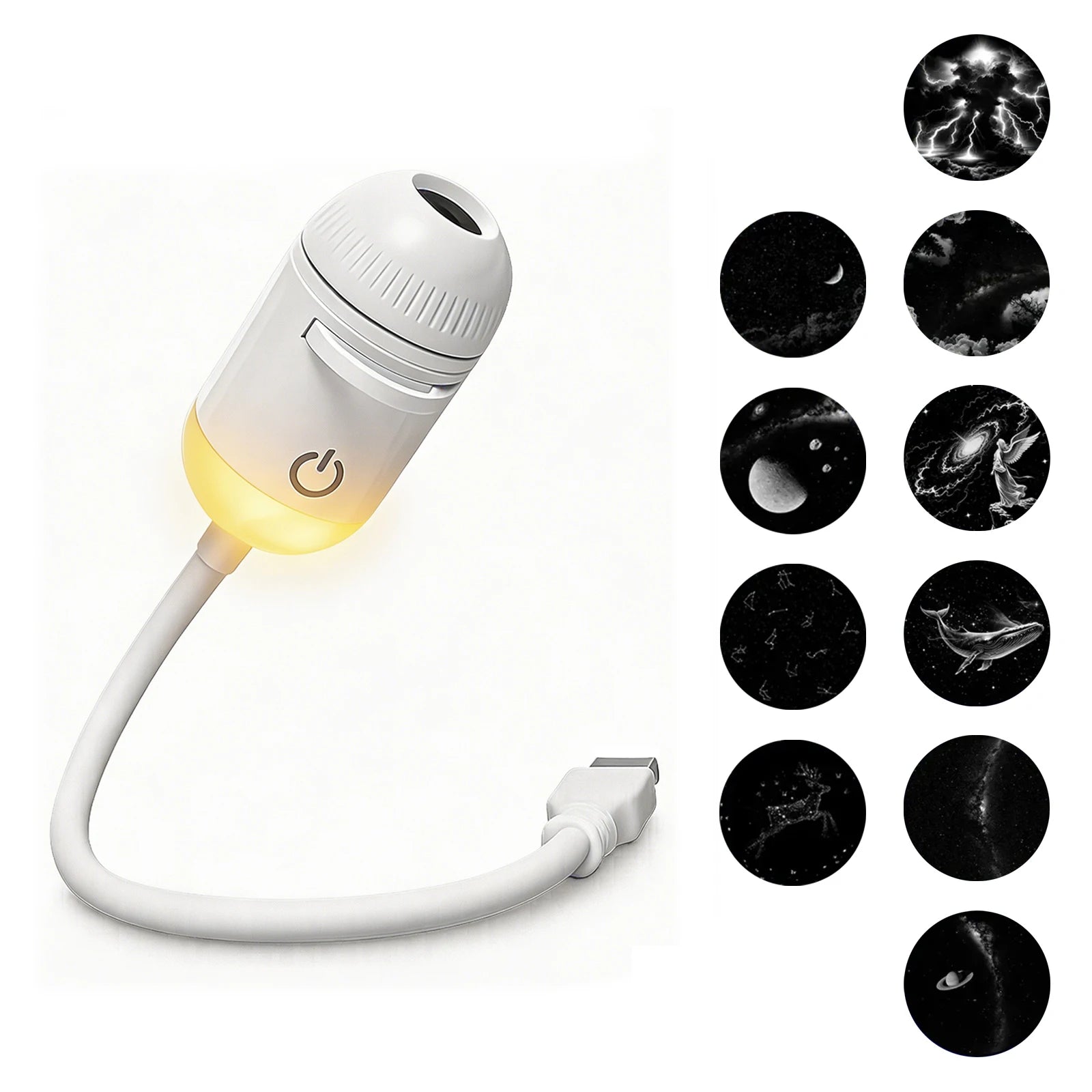 2-in-1 Galaxy Projection Night Light with Manual Focus