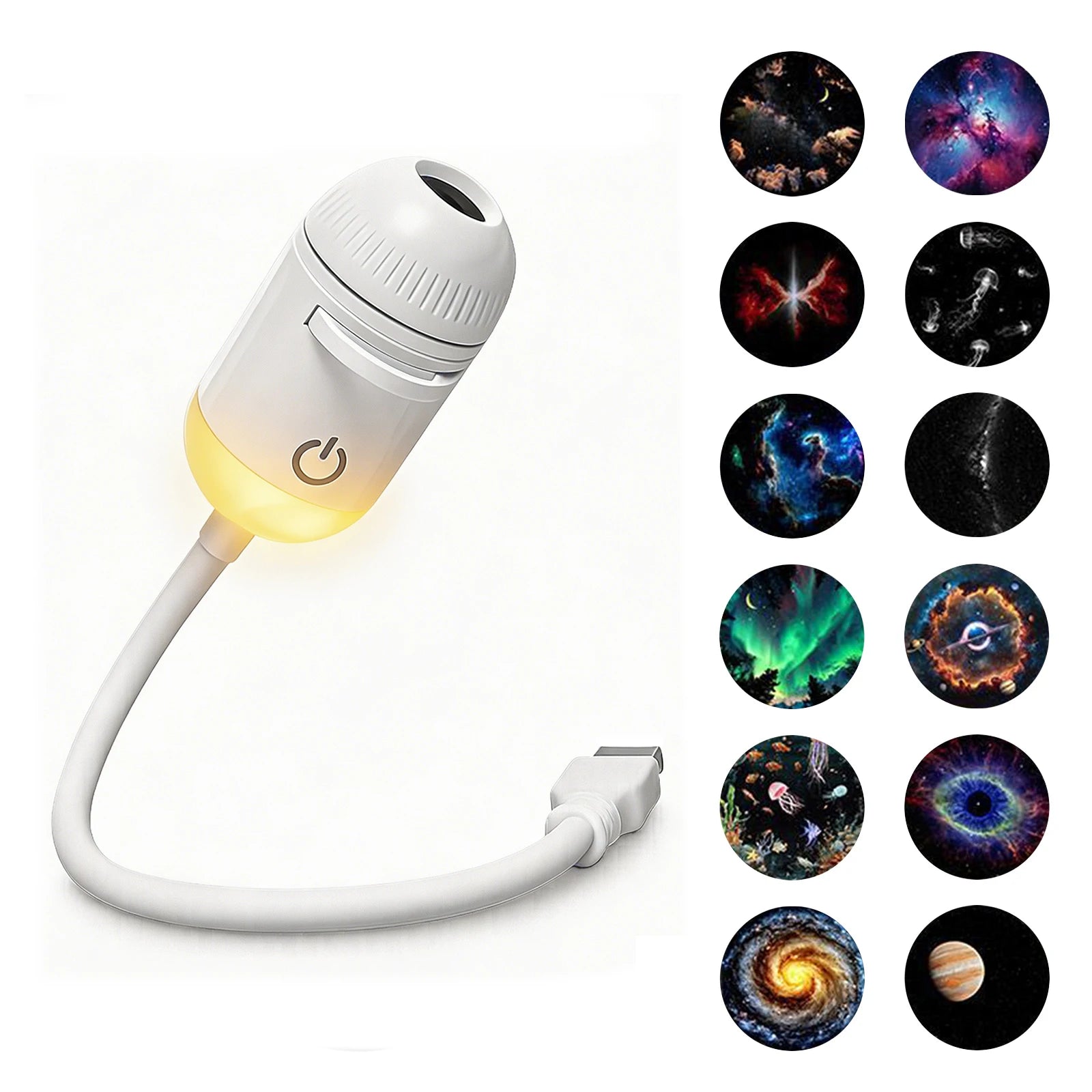 2-in-1 Galaxy Projection Night Light with Manual Focus