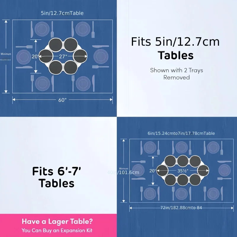 Expandable 360° Rotating Lazy Susan Tray