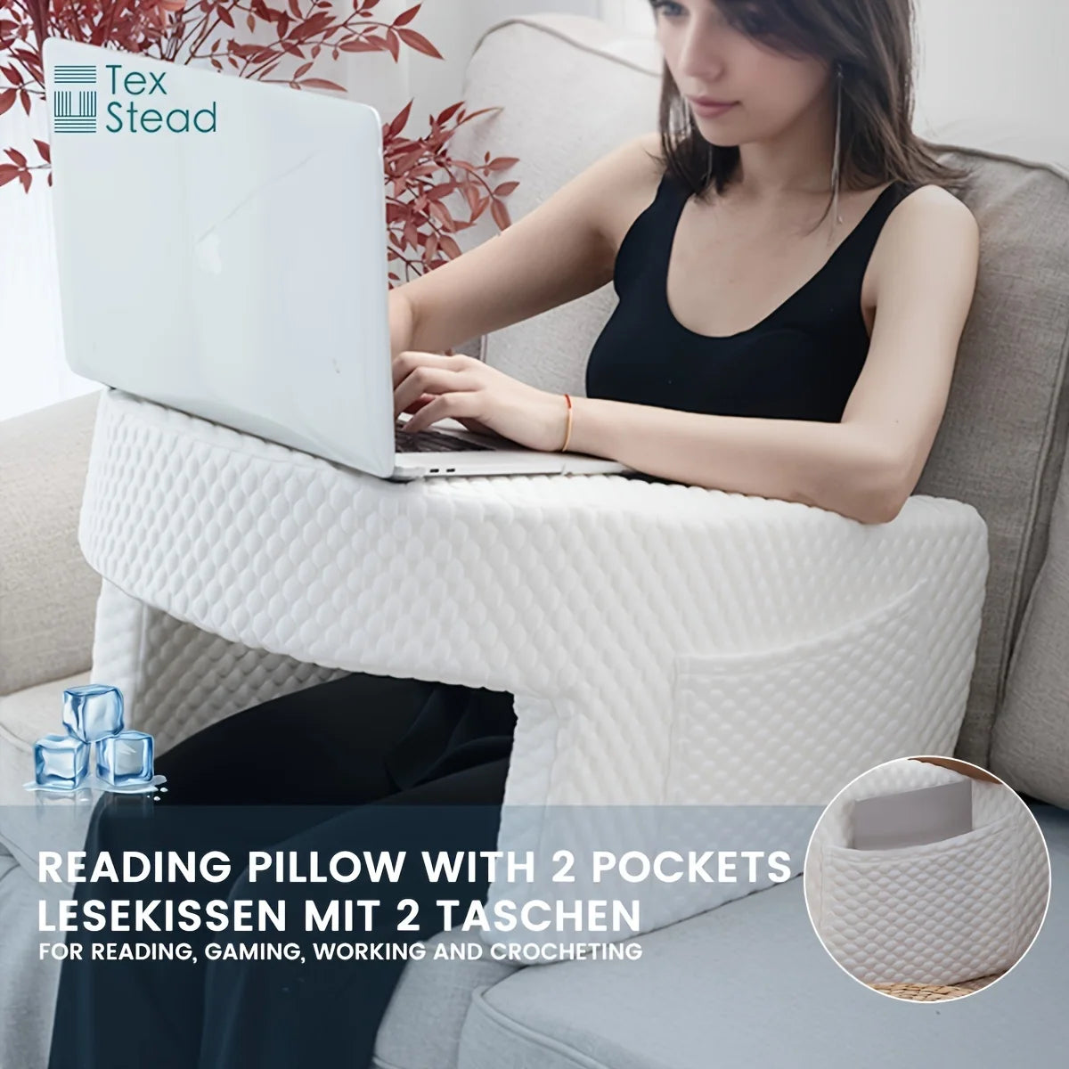 Memory Foam Reading Pillow with Arm Support