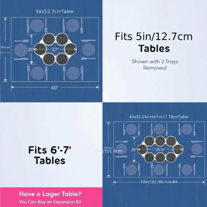 Expandable 360° Rotating Lazy Susan Tray