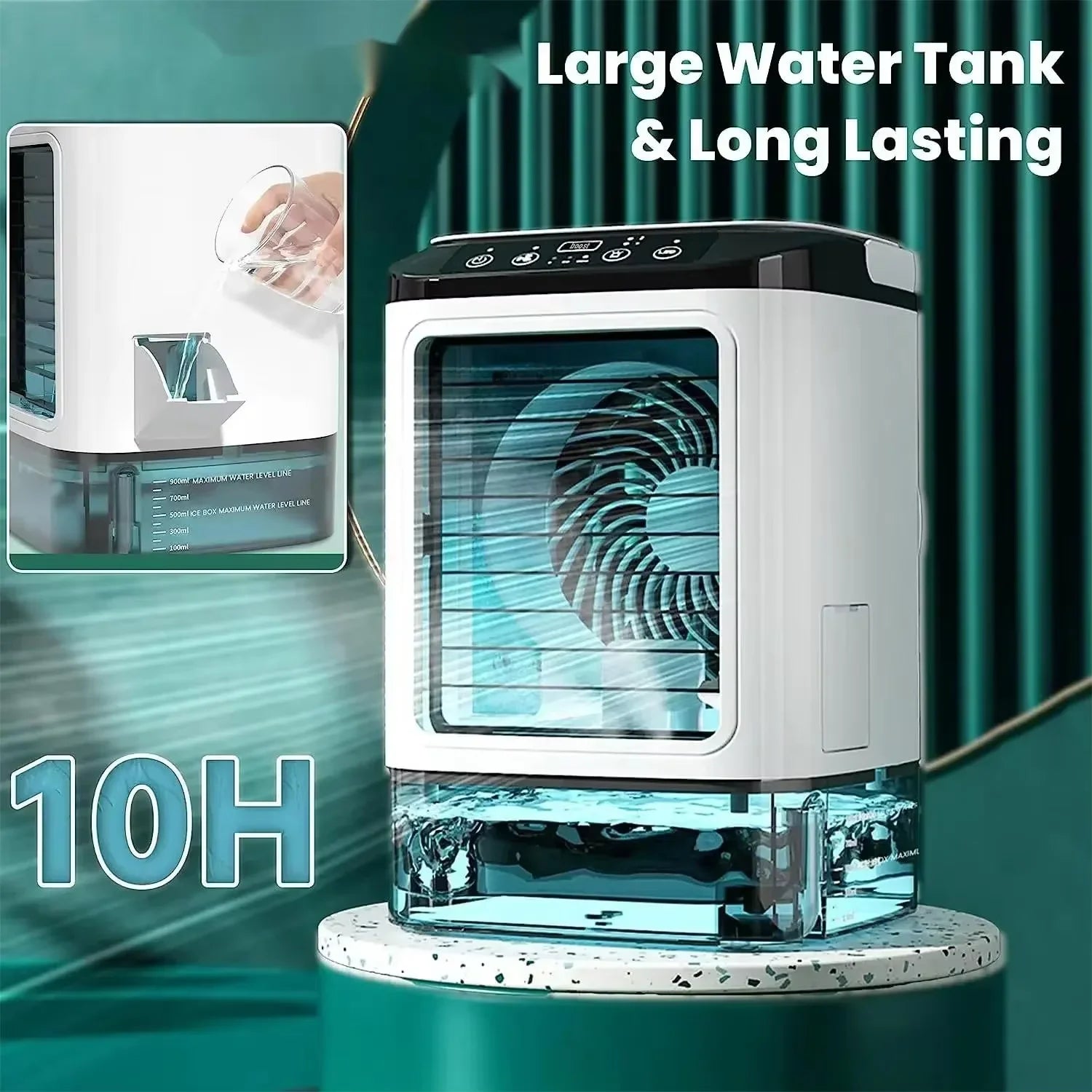 Portable USB Air Cooler Fan with Dual Mist Spray