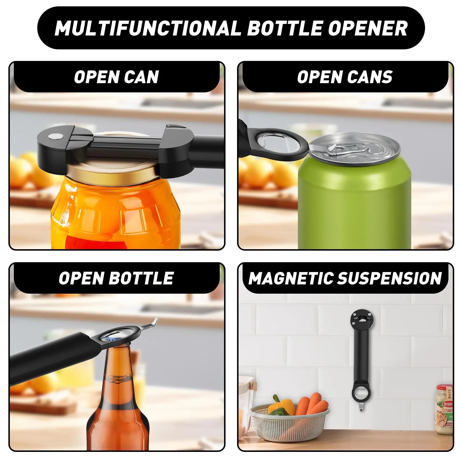 Adjustable Stainless Steel Jar & Bottle Opener