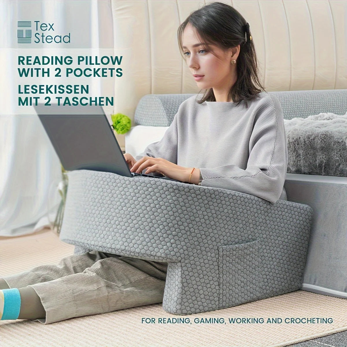 Memory Foam Reading Pillow with Arm Support